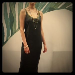 Faux leather slip dress